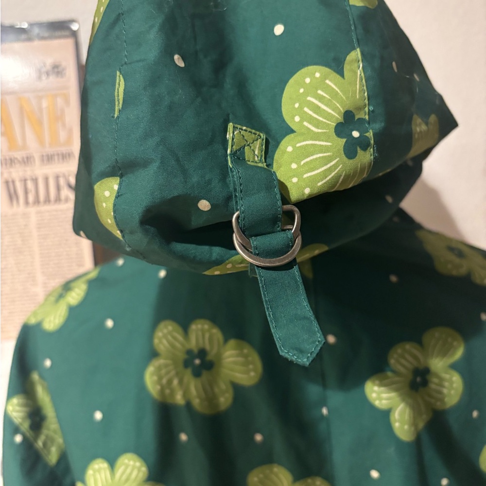 Gudrun Sjoden Green Floral Parka like new worn once sz large- a rare find! - Picture 14 of 15